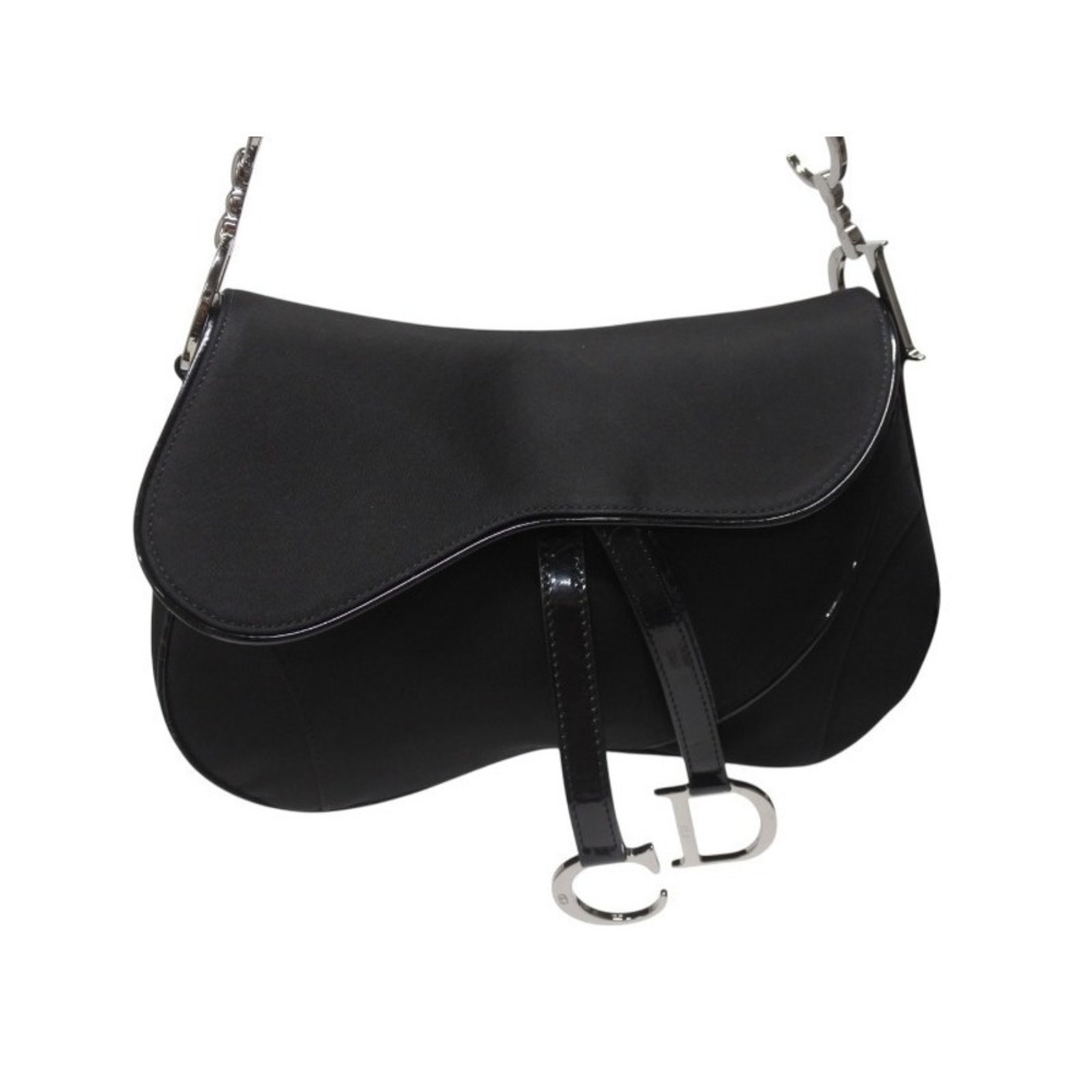 Dior Galliano Hobo Christian Black RU Bag Shoulder Saddle One